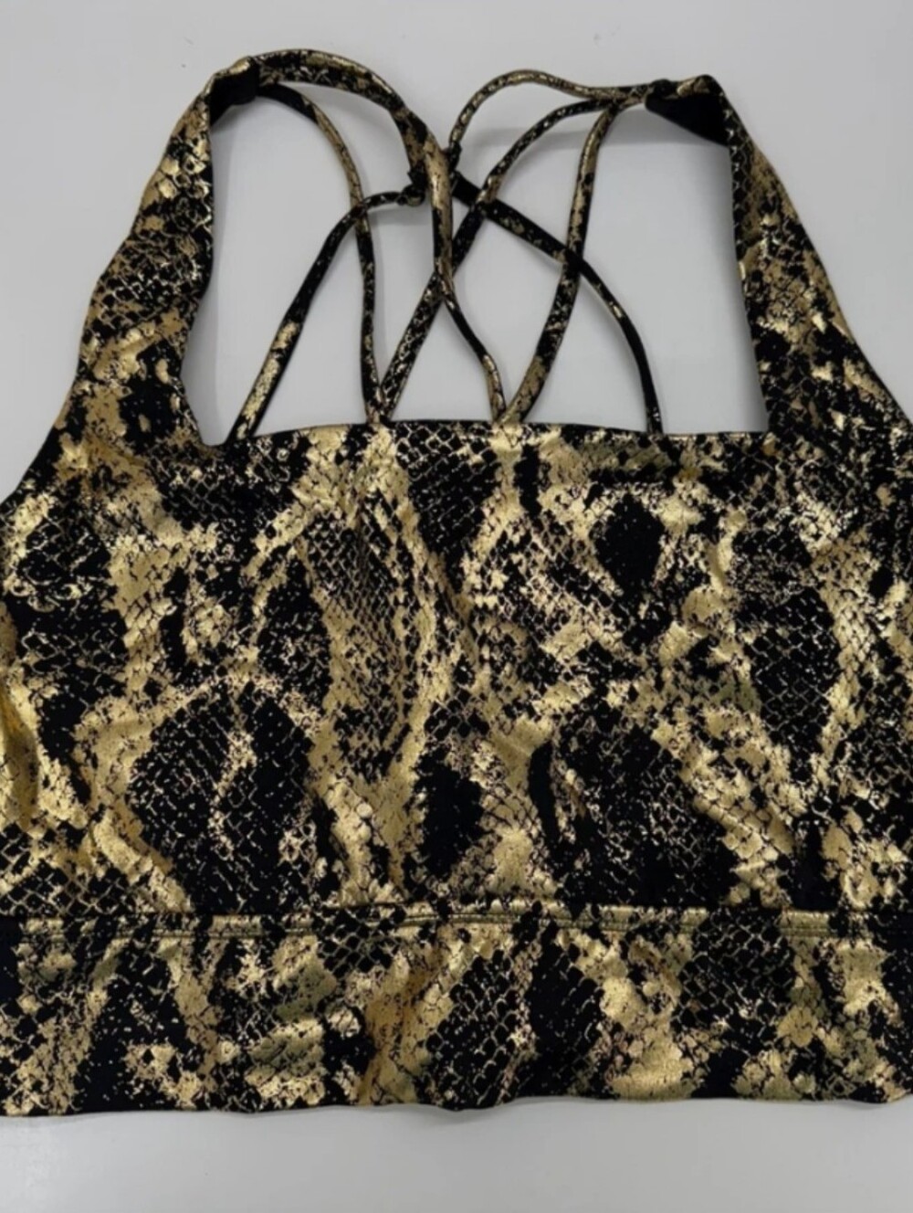 💕Buffbunny Black/Gold Viper Rosa Sports Bra